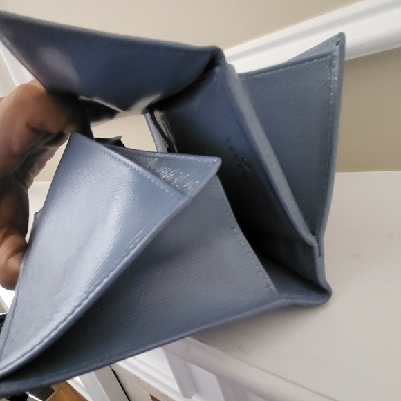 Authentic Chanel Vintage Blue Leather Timeless Long Button Wallet - Picture 15 of 16